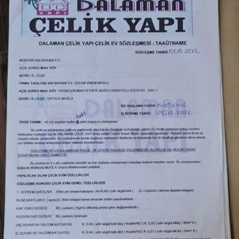 Dalaman Çelik Yapı Evi Yapmıyor