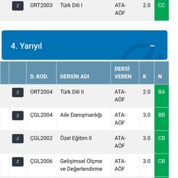 Atatürk Üniversitesi Üniversite 1-3 2-4 Sistemi