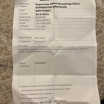 SuperStep'den Aldığım Ayıplı Ürün