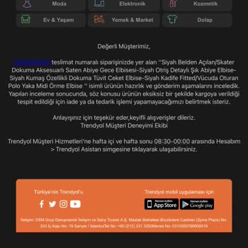 Trendyolmilla Eksik Ürün