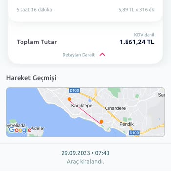 TikTak Kirala Kiralama Kapatmaması Ve Ücret Yansıtılması