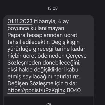 Papara Hesabım Olmadığı Halde Ücret Talep Ediliyor.