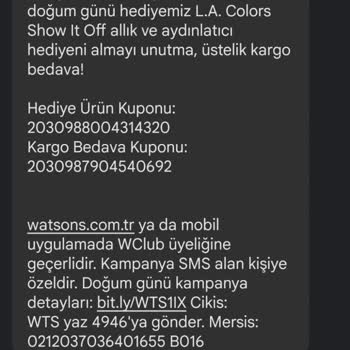 Watsons Verilemeyen Doğum Günü Hediyesi!