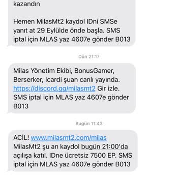 Milasmt2.com Sürekli Mesaj Alıyorum