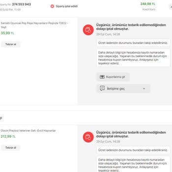 Hepsiburada'dan Tedarik Edilemedi Yalanı