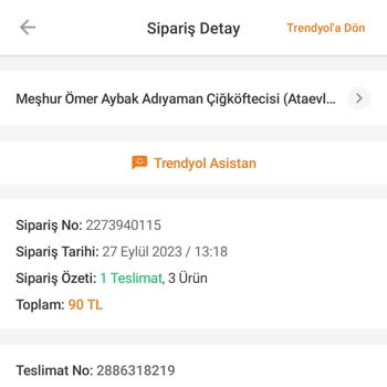 Trendyol Yemek Ücret İadesini Hizmet Almadığım Halde Yapmıyor