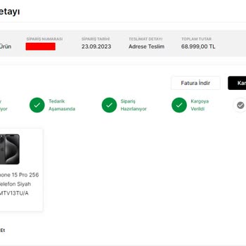 Media Markt İphone 15 Pro 256GB Hatalı Kargo Süreci