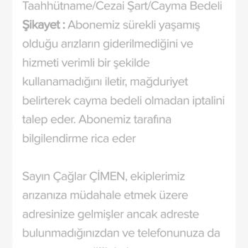 Kablo TV Kablo Net Cayma Bedeli İstiyor Fakat Hizmet Veremiyor.