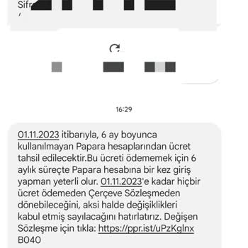 Papara Ücret Tahsili 6 Ay Kullanmama