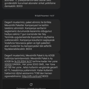 Vodafone Faturasız Hat Taşıma