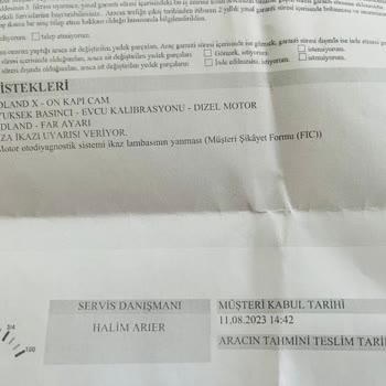 Opel Grandland 2022- 1.5 Motor Arızası, Çarpma Algılama Arızası