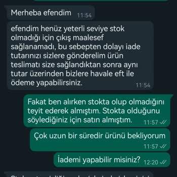 Arya Gross Paramı İade Etmiyorlar