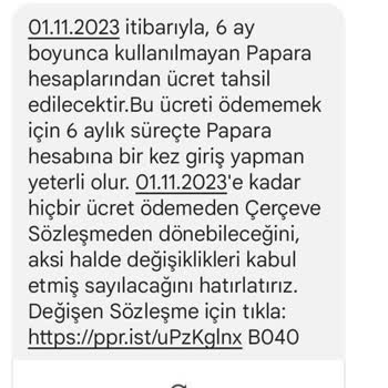 Papara'dan Gelen Mesaj
