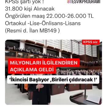 Teşvik Programı Instagram'da KPSS Şartsız Personel Alımı İlanı
