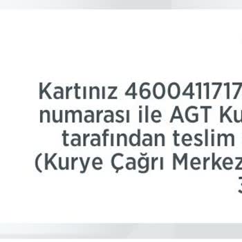 AGT Kurye (aynigunteslim.com) Bankkart Gencim Teslim Edilmedi!