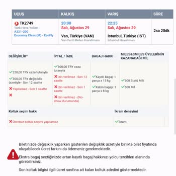 THY Açığa Alınan Bilet Kullanılamıyor