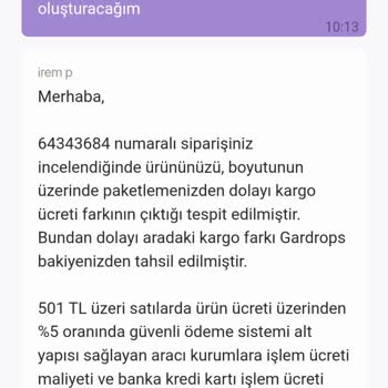 Gardrops Satışımdan Uyarı Vermeden Sayfa Benden Ücret Kestiler