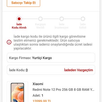 Trendyol Express Trendyol Para İadesi Yapmıyor