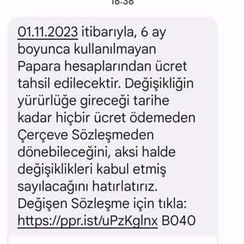 Papara Herhangi Bir İşlem Yapmadığıma Rağmen Ücret Tahsil İsteniyor