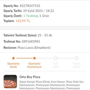Trendyol Yemek Uygulaması Sipariş Sorunu
