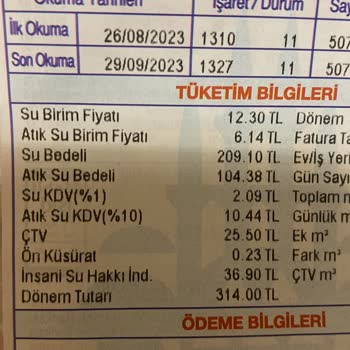 İBB Su Faturası Atık Su Bedeli