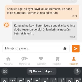 Aras Kargo/Trendyol Ürün Teslim Edememe