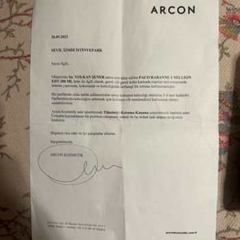 Arcon Kozmetik Parfümün Kalıcılığı İle İlgili Sorunlar