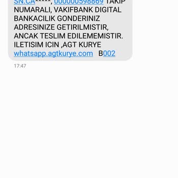 AGT Kurye (aynigunteslim.com) Hizmetinden Memnuniyetsizlik