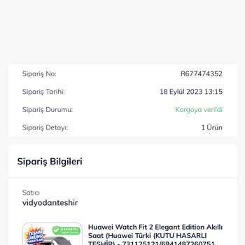 Vidyodan Uygulamasından Aldığım Ürün Gönderilmedi!