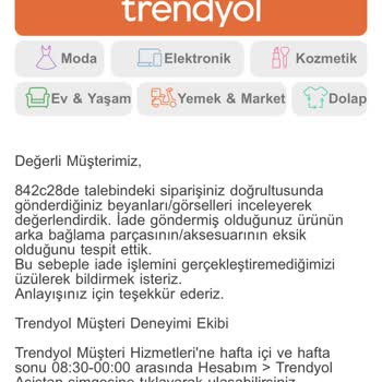 Trendyol İade Reddedilmesi Hakkında