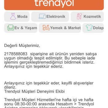Trendyol İade Reddedilmesi Hakkında
