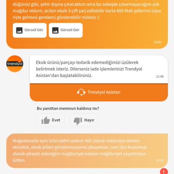 Trendyol Eksik Siparişin Tamamlanmadan Mağazada Aynı Ürünün Satılması