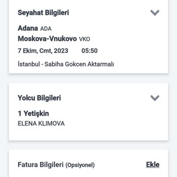 Pegasus Yolcu Bileti Bilgi Eksikliği Düzeltmesi İçin Alınan Ücreti 3795₺