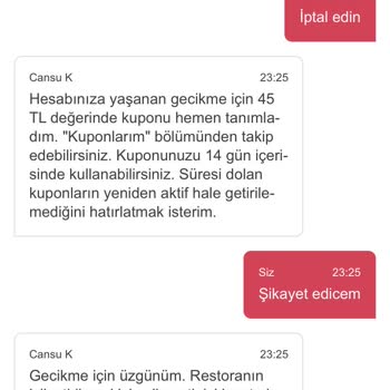 Yemeksepeti Soğuk Geç Y
