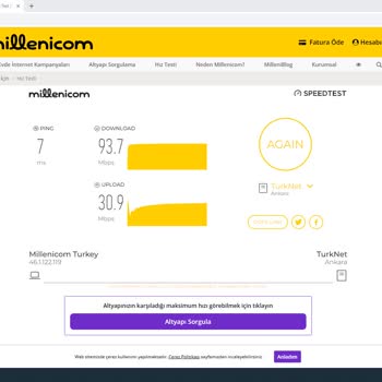 Millenicom İnternet Hız Düşüklüğü