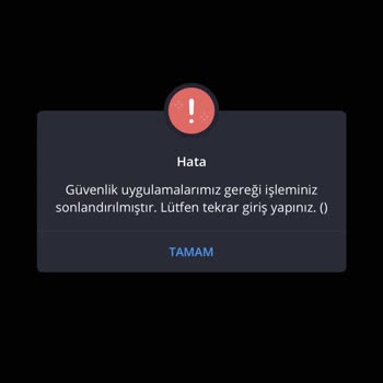 İş Bankası Güvenlik Uygulaması Gereği İşleminiz Sonlanmıştır