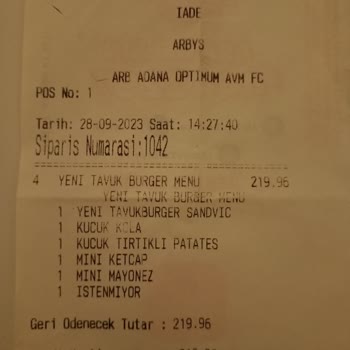 Arby's Çok Bekledik Vazgeçtik Siparişten