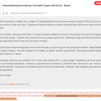 Hepsiburada Yorumuma İzin Vermiyor