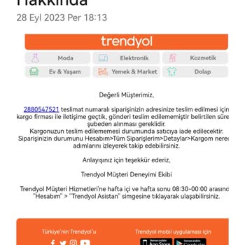 Trendyol'dan Aldığım Ürünün Teslimatıyla İlgili Sorunlar