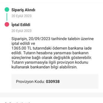 Trendyol Ürün İptal Edilmesine Rağmen Para İadesi Yapılmadı