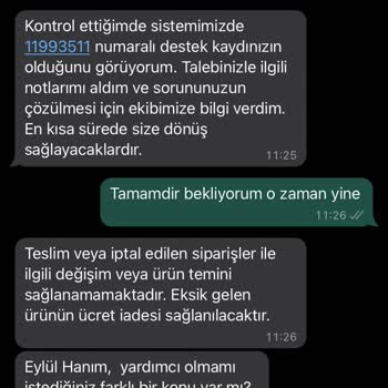 A101 Kapıda Eksik Ürünün Temin Edilmemesi