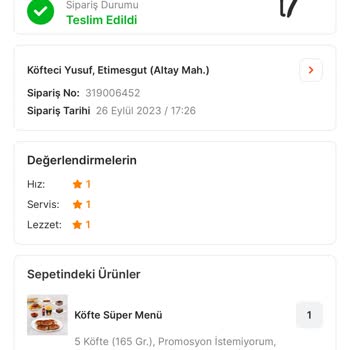 Migros Yemek Alınan Ürünün Teslim Etmeden Teslim Edildi Gözükmesi