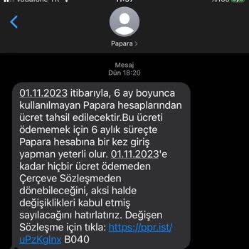 Papara'dan Gelen Mesaj
