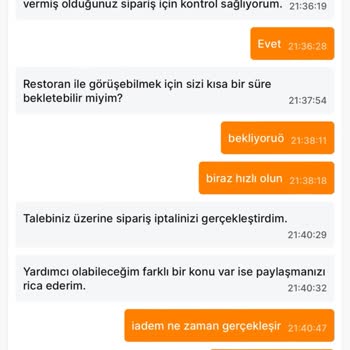 Köfteci Yusuf Migros Yemek Siparişi İle İlgili Sorun