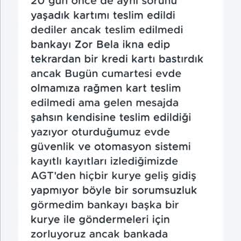 AGT Kurye (aynigunteslim.com) AGT Sorunsuz Bir Firma Muhatap Bile Yok