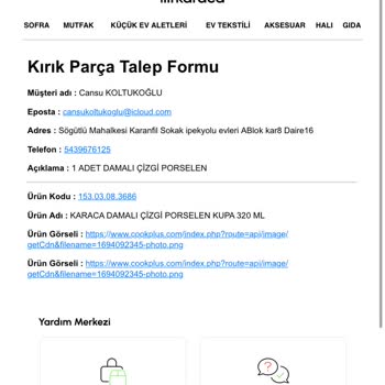 Karaca Züccaciye Karaca Kırık Talep