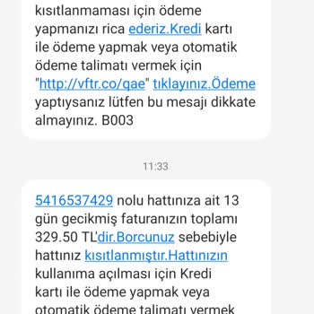 Vodafone' Da Faturalı Hat