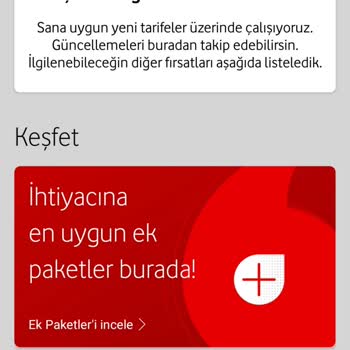 Vodafone Geçebileceğim Tarifeler Güncellenmiyor