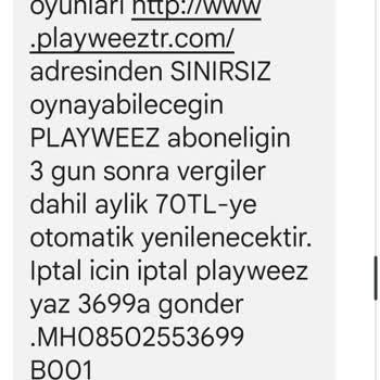 Playweez Habersiz Aylarca Alınan Üyelik Ücretleri