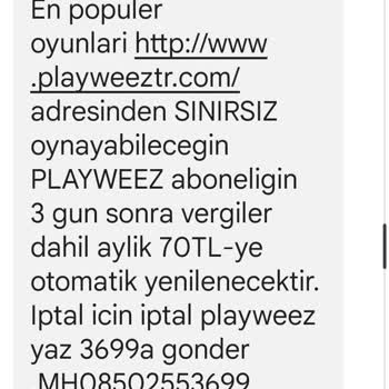Playweez Habersiz Aylarca Alınan Üyelik Ücretleri